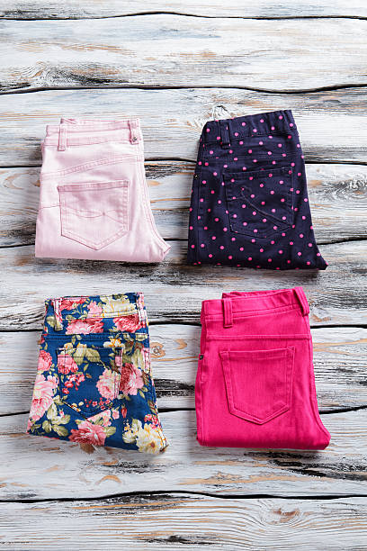 istock Folded trousers of bright color. 538353504