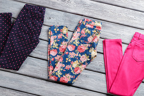 istock Folded casual trousers with print. 538354110