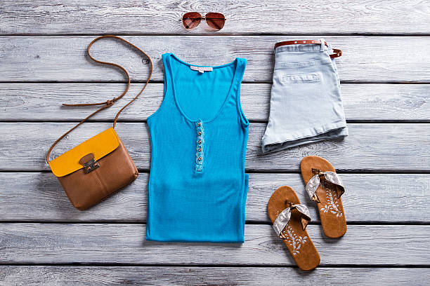 istock Blue tank top and shorts. 538354604