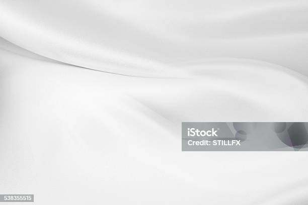 White Silk Stock Photo - Download Image Now - Sheet - Bedding, White Color, Backgrounds