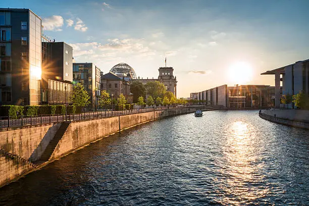 The German Reichstag and river spree