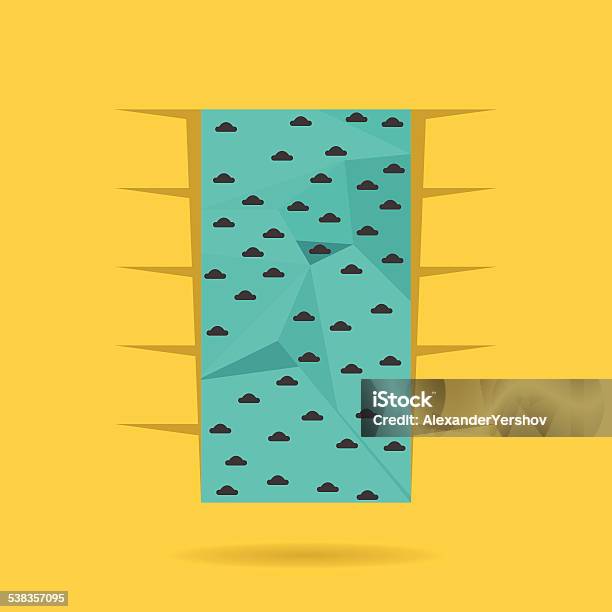 Flat Color Vector Icon For Climbing Wall Stock Illustration - Download Image Now - 2015, Activity, Adventure