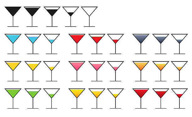 sammlung von zehn gruppen von glas-symbol in verschiedenen farben - party hat silhouette symbol computer icon stock-grafiken, -clipart, -cartoons und -symbole