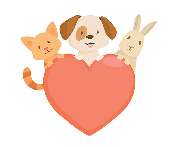 stockillustraties, clipart, cartoons en iconen met heart emblem - dierendag