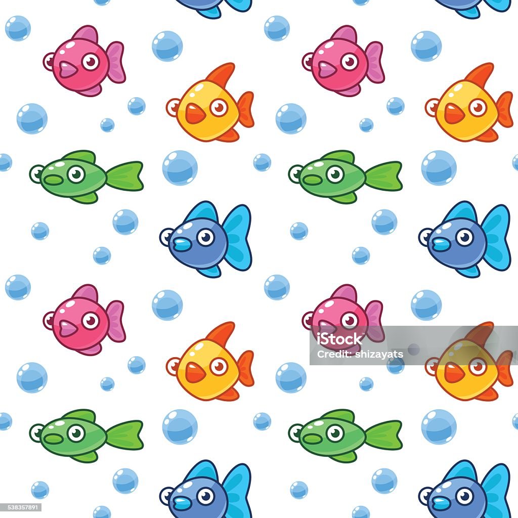 Colorful Cartoon Fish And Bubbles Stock Illustration - Download Image Now -  2015, Animal Body Part, Animal Eye - iStock
