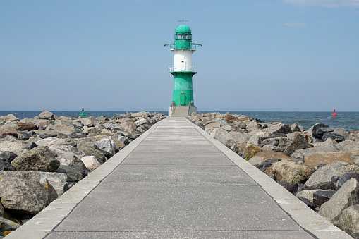 pier with breakwater light or beacon