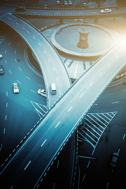istock aerial view of traffic on  overpass on a sunny day 538357964