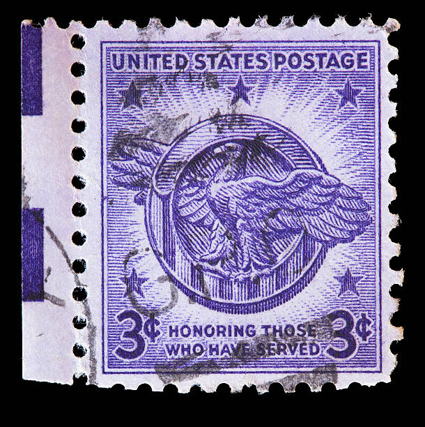 istock USA used postage stamp commemorating veterans of World War II 538358100