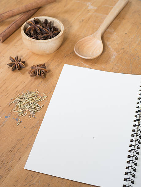 istock White menu paper template  background and  Spicy herb ingredient 538359018