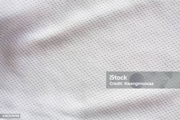 White Sports Clothing Fabric Jersey Stock Photo - Download Image Now - Textured, Sports Jersey, Jersey Fabric