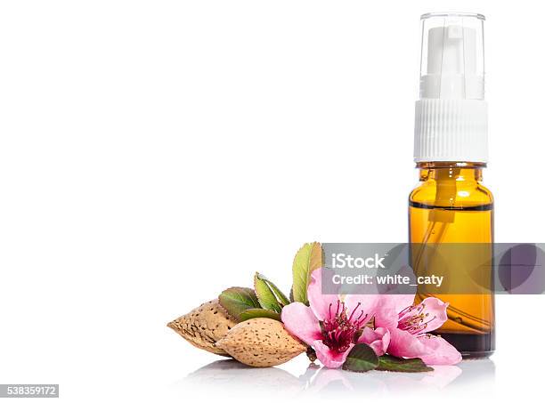 Face Cream Bottle Whith Flowers Isolated On White Stock Photo - Download Image Now - Aging Process, Beauty, Beauty In Nature