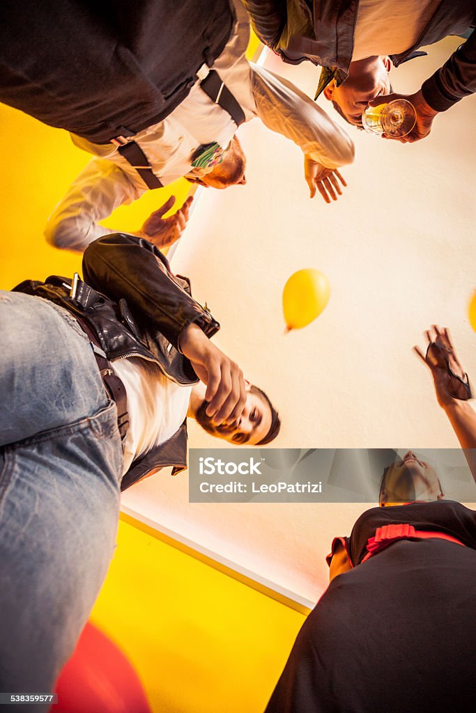 Friends celebrate a birthday party Friends celebrate a birthday party, dancing and drink in the club. 20-24 Years Stock Photo