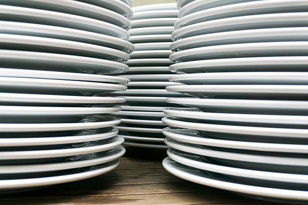 istock Detail Of White Plates 538360744