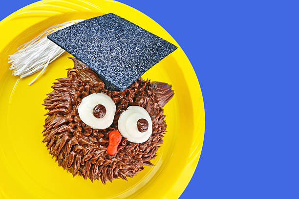 Owl Cupcake Looks to Side stock photo
