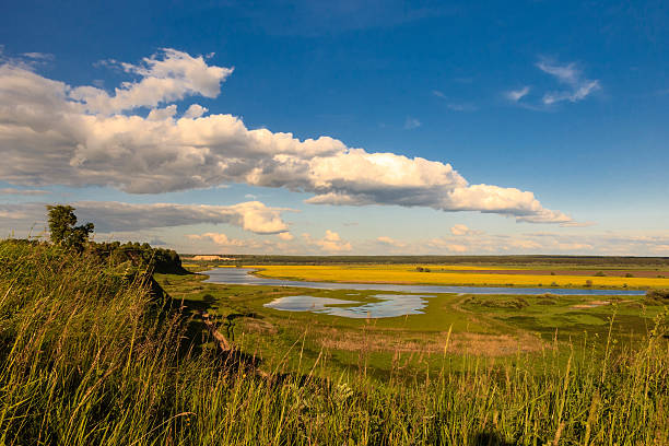 istock Summer landscape with river and sky 538361346