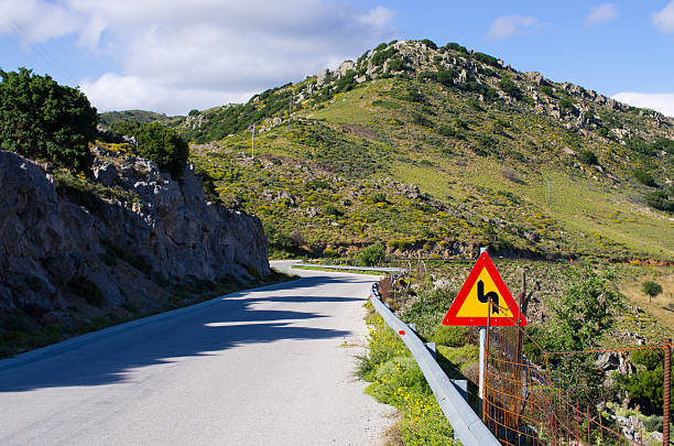 istock Road in the hills on Crete island, Greece 538362432