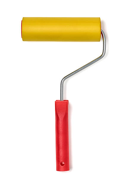 Cut-out new paint roller Cut-out new paint roller. Close-up photo. Painting works. Tool for painting walls and ceilings. Repair and construction. design color swatch painting plan stock pictures, royalty-free photos & images