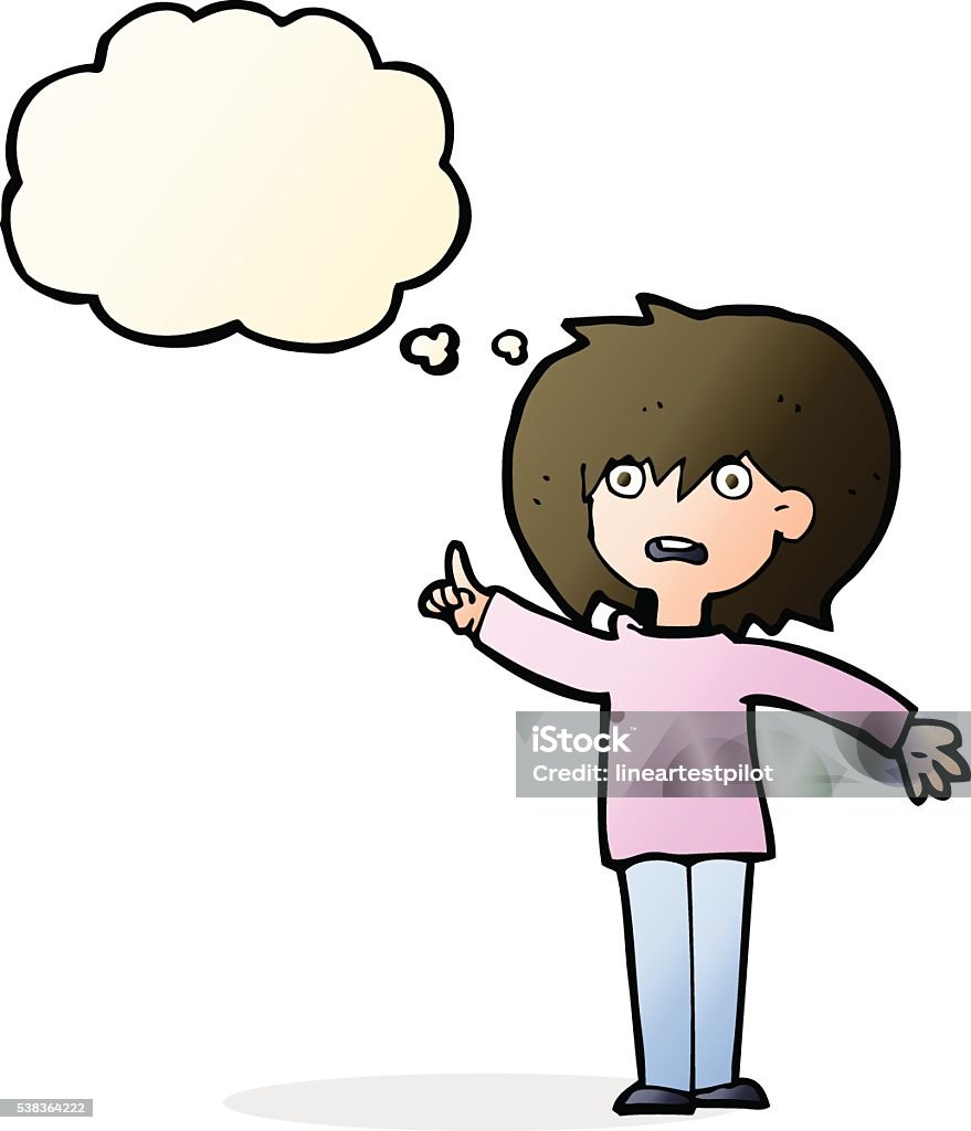 Người Phụ Nữ Hoạt Hình Đặt Câu Hỏi Với Bong Bóng Suy Nghĩ Hình ...