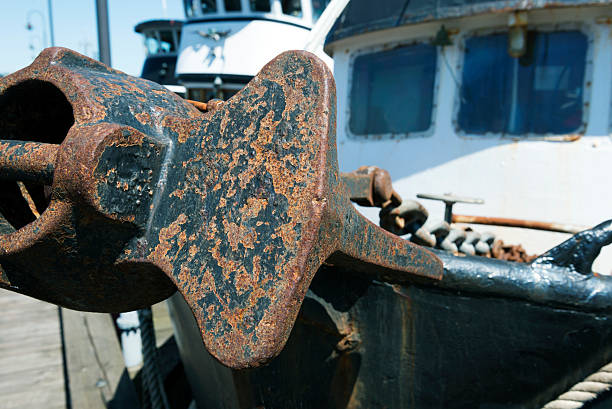 istock Fishing boat's anchor and chain 538364854