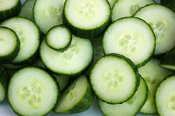 istock Slices of Fresh Cucumbers on plate 538366728