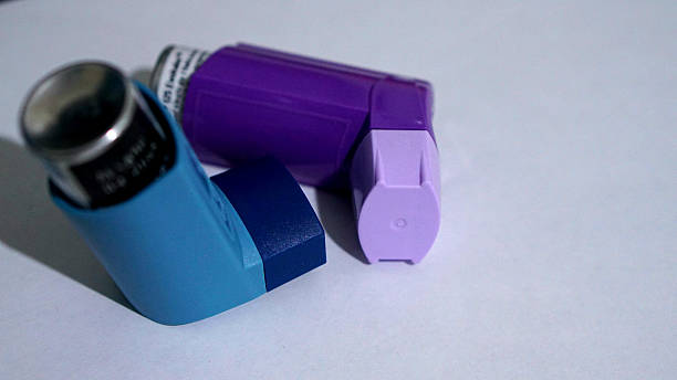 Close-up Of Asthma Inhaler stock photo