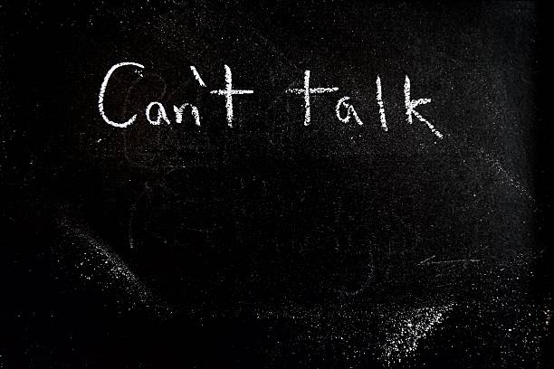 istock can not talk busy blackboard sign 538366934