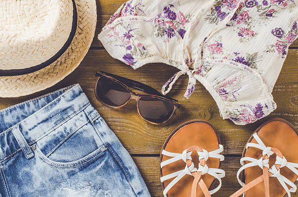 istock Women outfit on wooden table 538368200