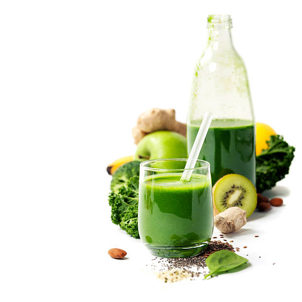 istock Healthy green smoothie and ingredients 538368606