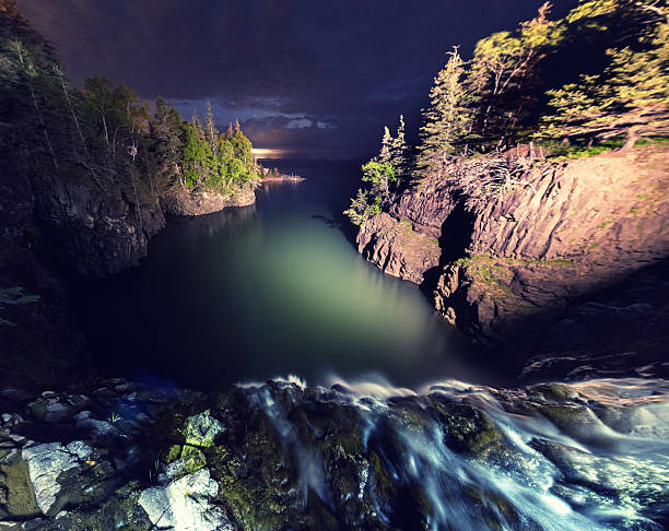 조수 워터풀 - nova scotia bay of fundy bay horizon over water 뉴스 사진 이미지