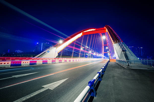 istock traffic trails at caiyuanba yangtze river bridge,chongqing 538369428