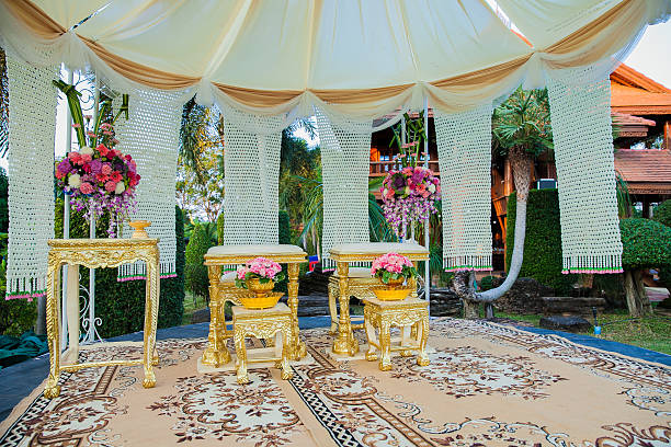 Front view of flowers decoration , in thai wedding ceremony