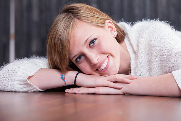 Girl smiling stock photo