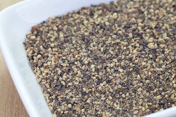istock Black pepper powder on a white plate 538389777