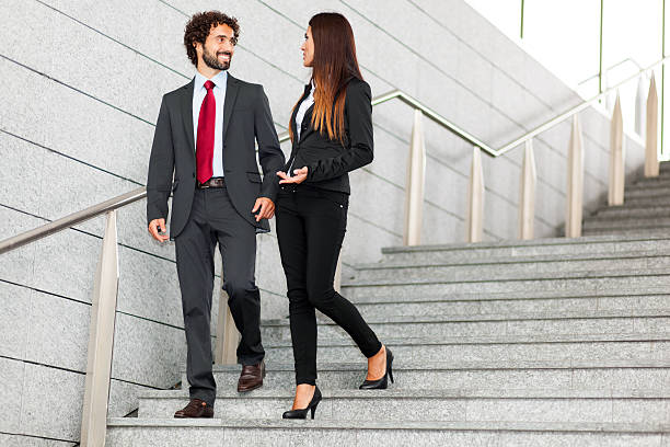 istock Two business people discussing outdoor 538390269