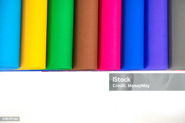 Multicolor Roll Paper Is Beautifully Laid Out Stock Photo