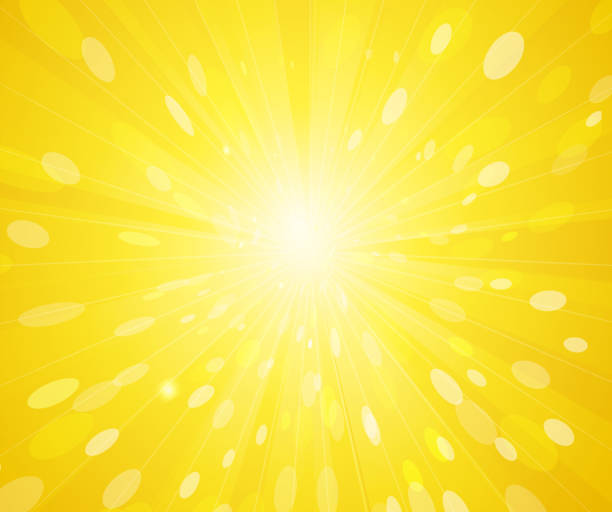 ilustrações de stock, clip art, desenhos animados e ícones de fundo de raios de sol amarelo - exploding glowing heat placard