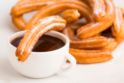 deliciuos spanish Churros with hot chocolate