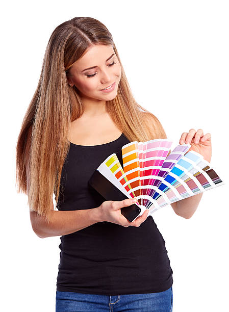 istock Young girl holding color swatch 538395519