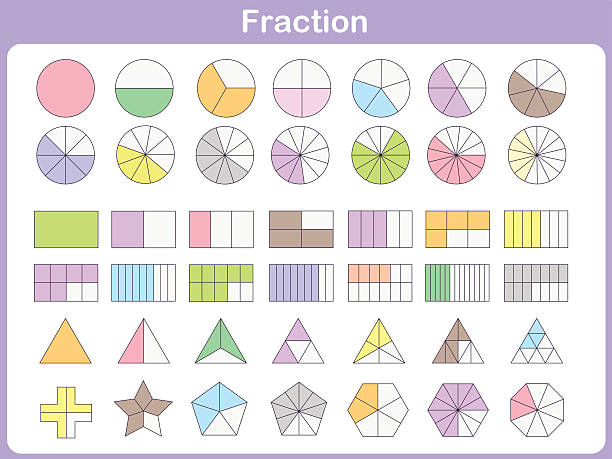 ilustrações, clipart, desenhos animados e ícones de fração da educação - fraction sign