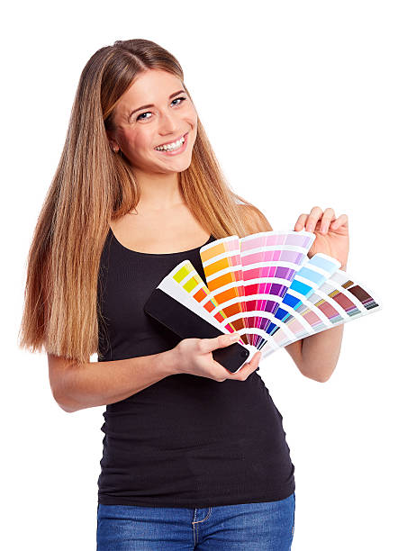 istock Young girl holding color swatch 538396351