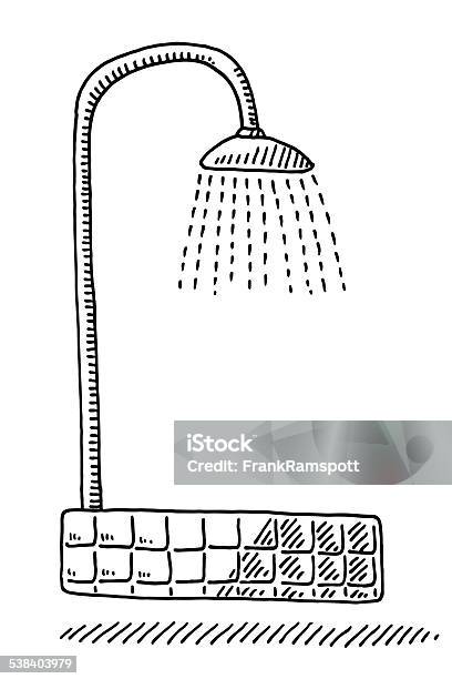 Shower Symbol Drawing Stock Illustration - Download Image Now - Shower, Domestic Bathroom, Illustration