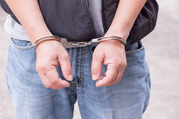 istock Man tied up in handcuffs 538404883