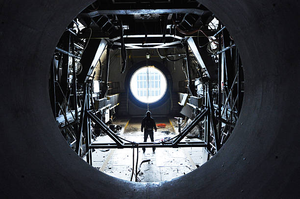 Bangalore, Karnataka, India - June 29, 2011: Tunnel Boring Machine being assembled