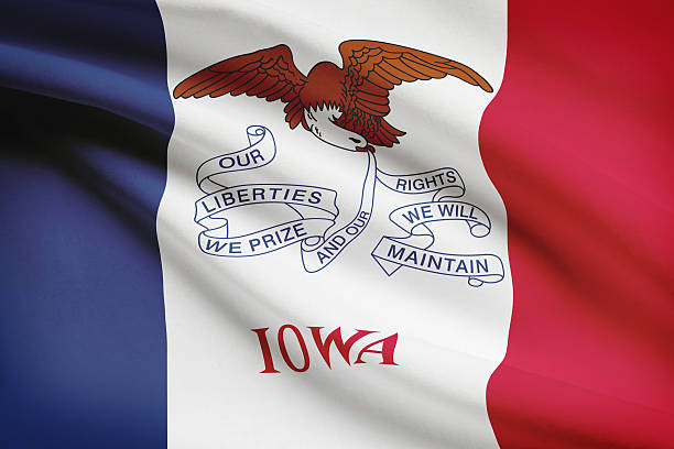 istock Series of ruffled flags - Iowa. 538411041