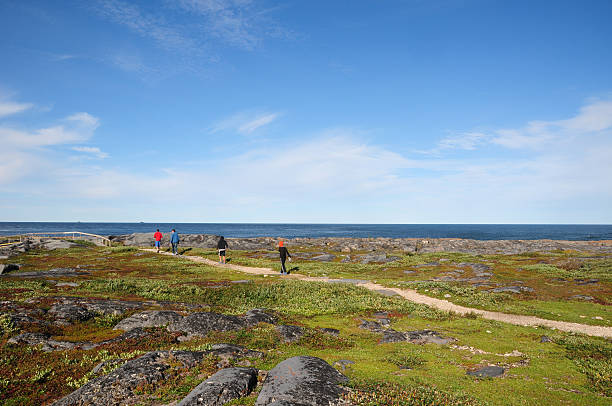 ご家族でのハイキングケイプメアリー、チャーチル、マニトバ州、カナダ） - arctic canada landscape manitoba ��ストックフォトと画像