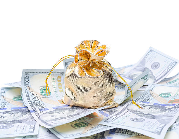 istock Gold sack and dollars 538446145