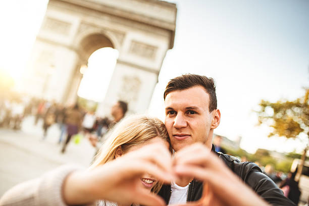 istock romantic couple enjoying the sunset on Paris 538446355
