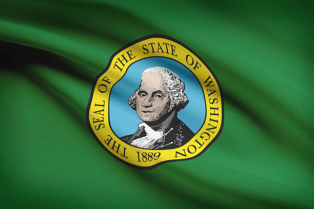 istock Series of ruffled flags - Washington. 538447459