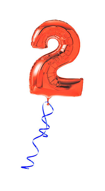 istock Red balloon with ribbon - Number 2 538448205