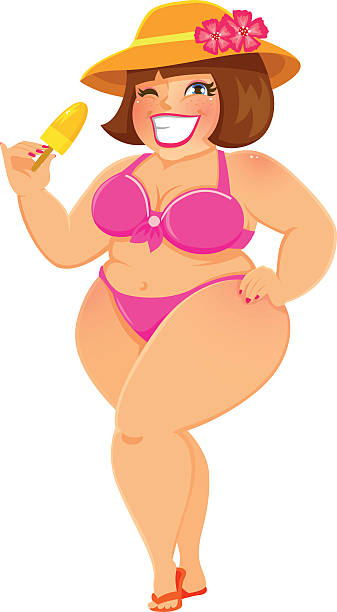 258 Fat Woman On Beach Cartoon Illustrations & Clip Art - iStock
